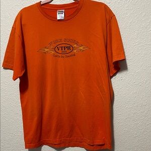 V- Twin Performance 'Work Sucks' And 2 More Orange Tee Shirts. Good Condition.